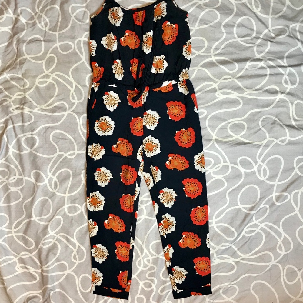 Ann Taylor LOFT Size XXS Floral Navy Jumpsuit